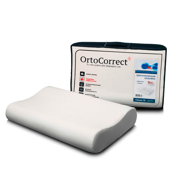 Подушка ортопедическая с эффектом памяти Classic Ortocorrect