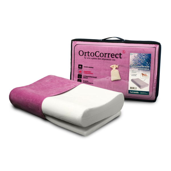 Подушка ортопедическая с эффектом памяти Classic Lavanda Ortocorrect