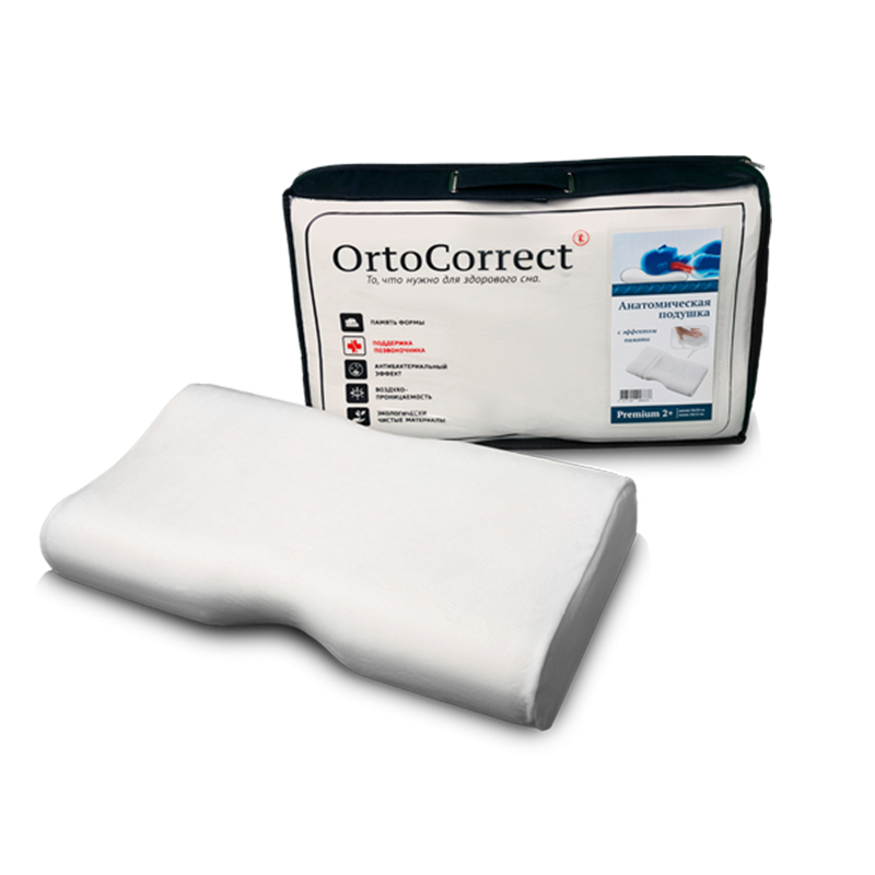 Подушка ортопедическая с эффектом памяти Premium 2 Plus Ortocorrect