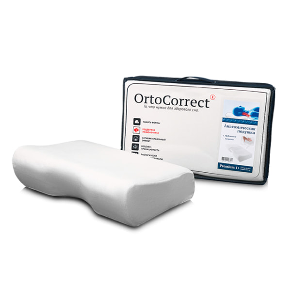 Подушка ортопедическая с эффектом памяти Premium 1 Plus Ortocorrect